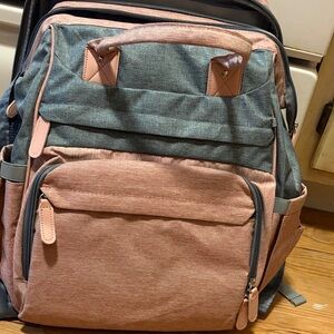 Two-Tone Pink and Gray Diaperbag- Versatile Everyday Carry